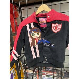 Vintage Y2K BRATZ Lil Bratz Embroidered AOP Racing Jacket Size Youth Small